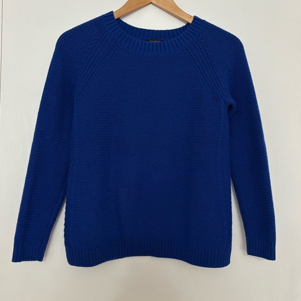 Talbots Petite Royal Blue Crew Neck Sweater Size  SP
